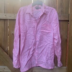 Island Company linens button down shirt sz. L